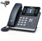 Yealink SIP-T44W-PSU 1301213 - Telefono IP Wi-Fi con alimentatore, 12 perline VoIP, display a colori da 2,8 pollici, Gigabit Ethernet, doppia porta, PoE