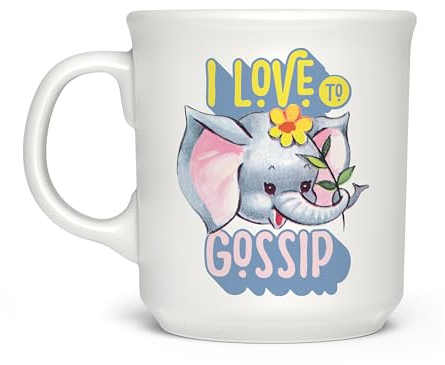 Genuine Fred SAY Anything Mug, I Love Gossip, 16 Ounce Ceramic Mug, Dishwasher Safe