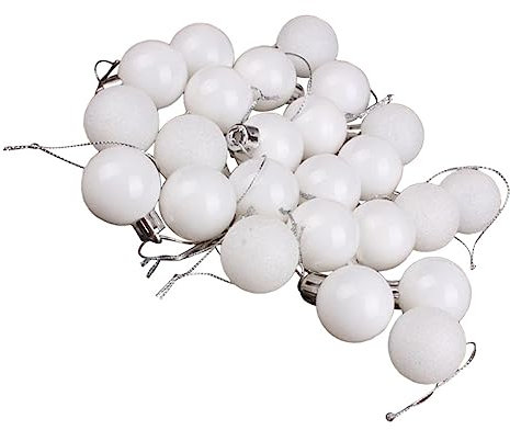 Cabilock 24st Feiertagsballverzierung Weihnachten Hängen Festival Hängende Verzierung Weihnachtsdekorationen Bruchsichere Kugel Hängende Kugeldekoration Goldener Ball Weiße Kugel Verpackt