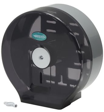 Wall Mounted Drum Toilet Roll Holder for Commerical Toilets (Clear Black)