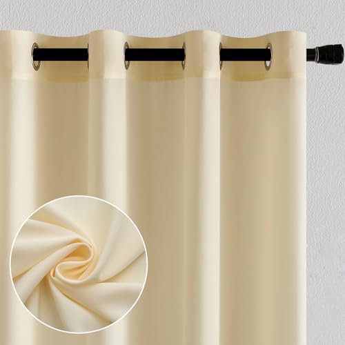 MIULEE Tende per interni Tende Trasparenti per Camera da Letto Finestra Moderne Tenda Salotto Soggiorno 2 Pannelli 140x145cm Beige