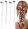 QEQSHQO 4 Stück Haarketten Punk Quaste Haarspangen Bling Haarschmuck für Frauen Mädchen (Lange)