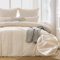 ATsense Bettwäsche 135x200 2teilig - 100% Baumwolle Gestreift Beige, Öko-Tex Zertifiziert Hypoallergen Atmungsaktiv, 1 Bettbezug 135x200 und 1 Kissenbezüge 80x80