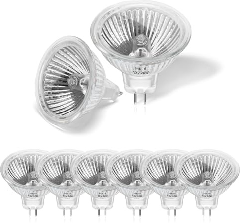 Morotty 8 Pack MR16 Halogen Light Bulbs 20W 12V, GU5.3 Halogen Spotlight Bulbs for Ceiling Light, Recessed Lighting, Exhibition Lighting, Landscape Lighting