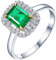 Bishilin Ring Smaragd Weißgold 585 18k Echt, Damen Ringe 4-Steg-Krappenfassung mit 1ct Smaragd Eheringe Verlobungsringe Nickelfrei für Frauen Größe55 (17.5)