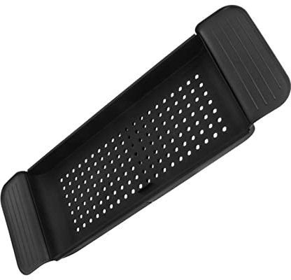 Anneome Teleskop-badewannenregal Badewanne Weinglashalter Badewanne Tablett Wannen-Tablet-ablage Badewanne Mit Serviertablett Verlängerungs-badewannenwanne Badewannenhalter Kieselgel Black