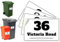 4 x Personalised Wheelie Bin Dustbin Sticker with House Number and Street Name Waterproof Bin Sticker Peel and Stick 100 x 150mm
