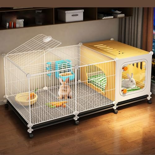 RTTZBOZ Gabbia per Conigli, Grande Gabbia per Conigli da Interno, Casa per Animali Domestici Fai da Te, Piccola Casa per Animali Staccabile