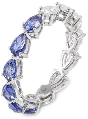 Wycian BFF Ring, Verlobungsring Weißsgold Damen 18K Größe 53 (16.9) Moissanit Tropfenschliff Blau Weiss Gravur Für Abschlussball