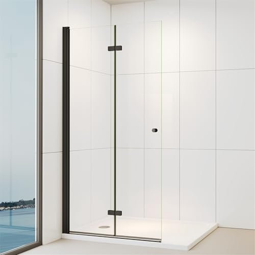 IMPTS Walk in Duschwand Dusche Falttür Duschkabine Faltbare Duschtür 120cm Scharniertür Duschabtrennung, Höhe 185cm