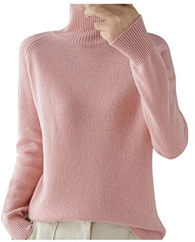 sous Pull Col Roulé Femme Elegant Pull Tricoté À Col Roulé pour Femme Pull en Tricot Épais Manches Longues Pull Femme Doux Sweatshirt Haut Thermique