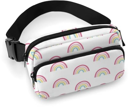 Bauchtaschen für Damen und Herren, Cross-Body – Regenbogen-Druck, kleine Crossbody-Tasche für Damen und Herren, Gürteltasche, Hüfttasche für Workout, Laufen, Reisen, mit verstellbarem Riemen