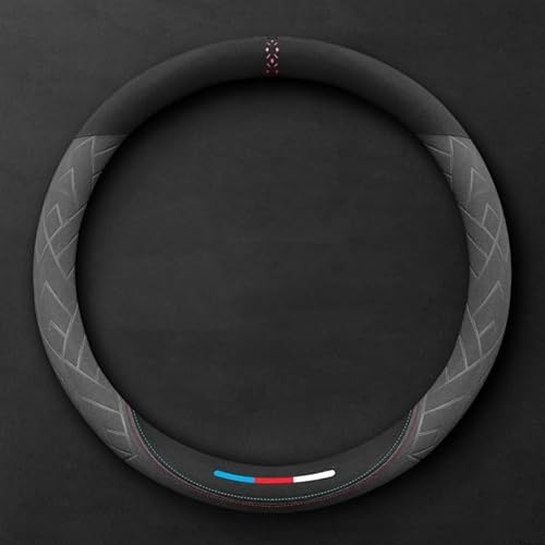 Lenkradabdeckung für BMW 1er E87 (2003-2011), Anti Rutsch Lenkradhüllen 37-38cm/15'' Spleißen Lenkradschutz Teleskop Lenkrad Abdeckung(Gray,Roundtype)