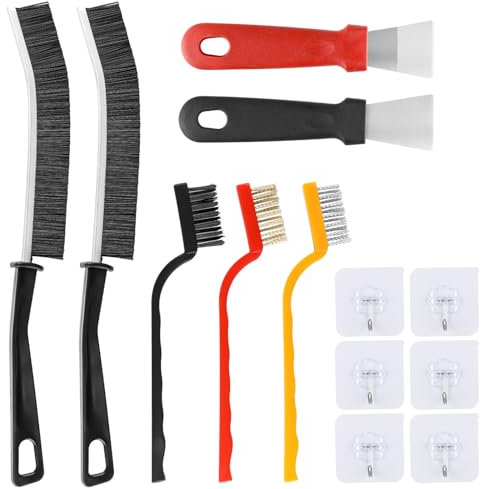 Fugenbürste, Fugenreinigungsbürste mit Harten Borsten, 7-Teiliges Multifunktionale Crevice Cleaning Brush, Reinigungsbürste Schmal für Küchen, Fliesen, Bad, Badezimmer, Ecken, Fensterrahmen