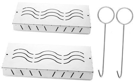 Gralara Scatola di fumatori con chip in legno con organizzatore a cerniere BBQ COUCIO COUCINA COUCINA COUCINARE CASA, 2 Scatole