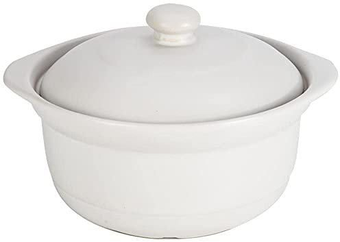 SUNMME Terrakotta-Auflauftopf, Keramik-Ton, zum Kochen, hochtemperaturbeständig, mit Deckel, 1200 ml, 2400 ml