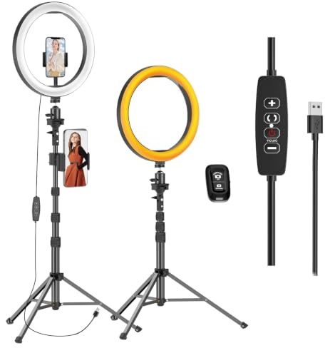 EMART 12 Ring Light with 55 Extendable Tripod Stands and Phone Holder, Dimmable LED Circle Round Light for Selfie Camera Photography/Makeup/YouTube Video/Vlogging/Live Streaming