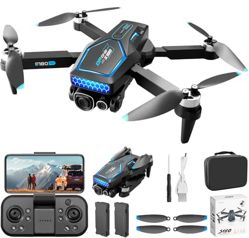 OBEST Drohne mit Kamera 4K für Erwachsene Anfänger, Faltbare Mini FPV Drone, RC Quadcopter mit Bürstenloser Motor, 360° Hindernisvermeidung, 2 Akku 28 Minuten, 3D Flip, Ein Tasten Start/Landung