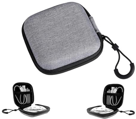 1 PCS Headphone Storage Case, Portable Hard Shell Earbud Protective Bag, Compact Zipper Earphone Holder for Wired Mini Headset