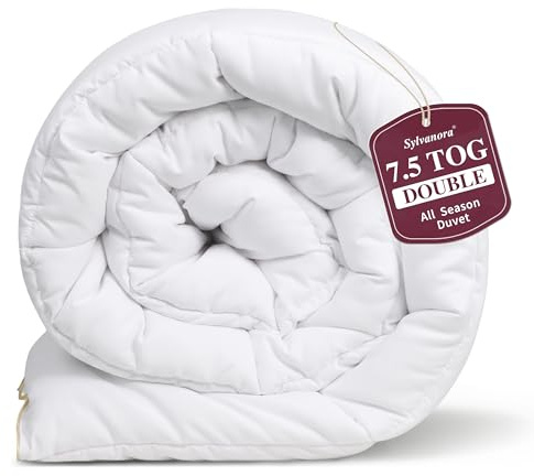 Sylvanora Double Duvet 7.5 Tog, All Year Round Bed Quilt, 200x200cm White