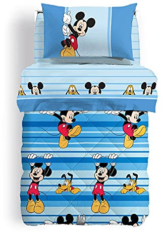 Caleffi 67470 Mikrofaser Disney Mickey Spieldecke für Einzelbett, Einheitsgröße