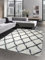 CARPETIA Shaggy Teppich Wohnzimmerteppich Hochflor Langflor Rauten Creme schwarz Größe 80x150 cm