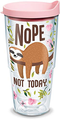 Tervis Sloth Nope Not Today Isolierbecher, 680 ml, transparent