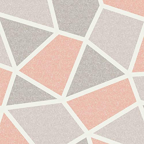 Crown Arendal Geometric Coral Wallpaper M1478 - Textured Metallic Abstract Taupe