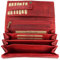 Belli hochwertige Vintage Leder Damen Geldbörse Portemonnaie langes großes Portmonee Geldbeutel aus weichem Leder in Rot - 17,5x10x4cm (B x H x T)