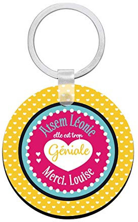 Cadeau atsem - Porte clés à personnaliser avec prénon