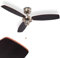 Ventilatore da soffitto Fossa, metallo/legno in nichel opaco/argento o marrone, con 2 cavi di trazione, pale del rotore reversibili, commutabili in 3 fasi, Ø98 centimetri, senza lampadina/e