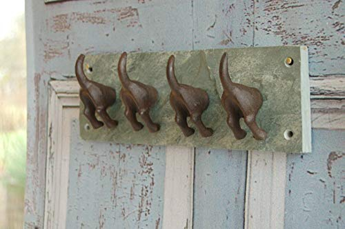 windschief-living Charmante Landhaus Garderobe Hakenleiste Bruno Hund, schwere Qualität Shabby