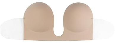 Bye Bra Reggiseno Stile U Senza Cuciture, Reggiseno Adesivo, Reggiseno Senza Spalline E Senza Schienale, Reggiseno Push Up, Reggiseno Appiccicoso, Beige, Marrone, Nero, Coppa A-E
