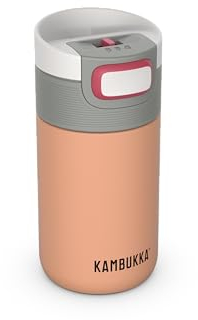 KAMBUKKA Gourde Isotherme (300ml) - Thermos Etanche: Technologie Snapclean® - Idéal pour Boissons Chaudes et Froides - Fond Antidérapant - Acier Inoxydable - Modèle ETNA Cantaloupe