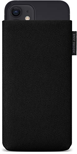 Adore June Handytasche Classic Recycled Schwarz kompatibel mit iPhone 13 mini/iPhone 12 mini, Moderne Nachhaltige R-PES Stoffe, Made in Europe