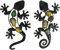 Liffy 2 Stück Metall Eidechse Wandkunst Garten Outdoor Gecko-Wanddekoration Statuen Skulpturen für Zaun Terrasse Schlafzimmer hängende Dekoration Hof