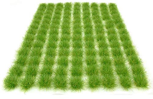 ANCLLO 98 Stück statischer Grastuft, 3 mm, selbstklebend, statisches Gras, Eisenbahn, Kunstrasen, Modellierung, Wargaming-Terrain-Modell (Rotbraun + Grün)