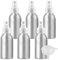 ZEOABSY Pack of 6 Empty 100ml Silver Aluminium Spray Bottle Refillable Aluminum Bottles with Clear Fine Mist Sprayer Metal Spray Bottles for Perfume Hair Garden Travel, Funnel
