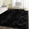 Latepis Hochflorteppich, Kunstfell, Schaffellimitat, flauschig, fusselig, waschbar, für Wohnzimmer, Schlafzimmer, Wohnheim, Raumdekoration, rechteckig, 183 x 274 cm, Schwarz