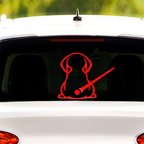 Vesvory Lustige Auto-Hunde-Aufkleber, Rückscheibenwischer-Aufkleber, kein Hintergrund, Vinyl, wasserdicht, Aufkleber für Autofenster, Stoßstange, Heckwischer-Aufkleber (reflektierendes Rot)