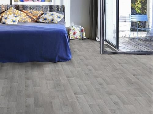 Alpha-Tex PVC Bodenbelag Vinylboden mit farbiger Fuge, Zuschnitt (2m breit, 3,5m lang)