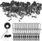 QIQN Posenstopper Gummistopper Schnurstopper Angeln 6 in 1 Gummi Angeln Bobber Stopper mit Wirbel Angeln 100 Set (Oval M)