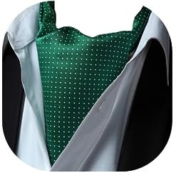 HISDERN Krawattenschal Grün Herren Hochzeit Ascot Krawatte Gepunktete Elegant Business Halstuch