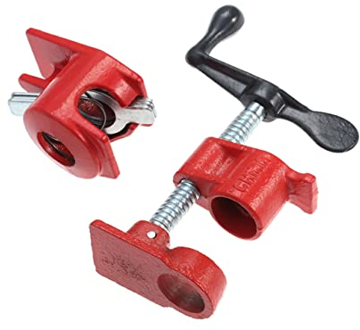 Robuste Schellen Rohrschelle T Werkzeug Rohrschelle Halterung Holzschellen Holzbearbeitung Schnellspanner Rohrschelle Rohrschelle für Holzbearbeitungsvorrichtungen Stichsäge Holzklammer Metall Rot