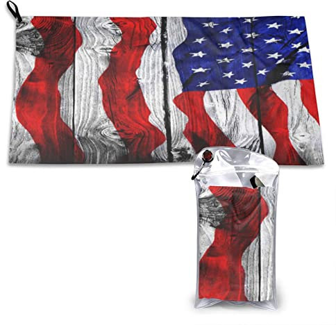 16x31.5in Serviette à séchage Rapide USA Drapeau Microfibre Serviettes de Plage Adulte pour Voyage Piscine Yoga Camping Couverture Fête des Mères Femmes Cadeaux