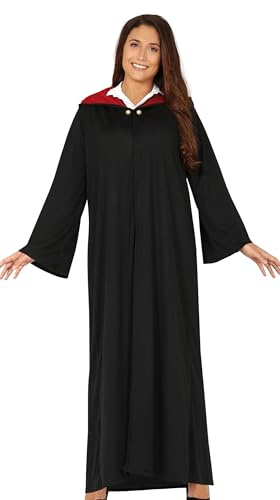 FIESTAS GUIRCA | Magic Student Kostüm - Magier Robe für Halloween, Karneval und Kostümpartys - Zauberer und Lehrling Kostüme für Erwachsene und Teenager - Schwarz, Rot