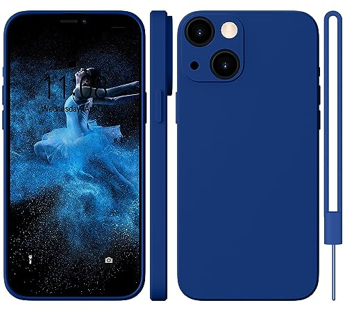 WXX für iPhone 13 Hülle Silikon Case 6.1'' 2021 Blau | Handyhülle für iPhone 13 Dünn Slim mit Microfiber,Kratzfeste Rundumschutz Case Hülle