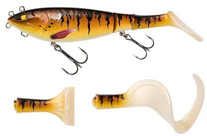 Berkley Zilla Tailswinger, Fishing Hook, Hard Lure, First Jointed Tailbait on the Market With Amazing Swimming Action and Huge Versatility, PredatorFishing, Pike, Unisex, Motoroil Burbot, 56g | 140mm