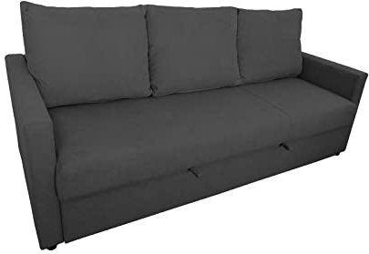 MUEBLIX.COM | Sofa Cama Gonzalo | Sofa 3 Plazas | Sillón Cama | Sofa Confortable | Asientos de Espuma de Alta Densidad | Sofa de Diseño | Color Antracita