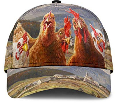 Baseballkappe Mode Sonnenmütze Hip Hop Unisex Mütze Mit Schweißband Sport Kappe Huhn Vintager Land Bauer Hahn Nutztier Liebhaber